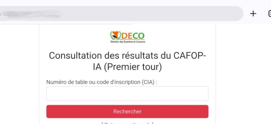 Résultats CAFOP IA 2025 1er Tour : Voici comment consulter son résultat en ligne