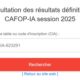 Résultats définitifs du concours CAFOP IA 2025