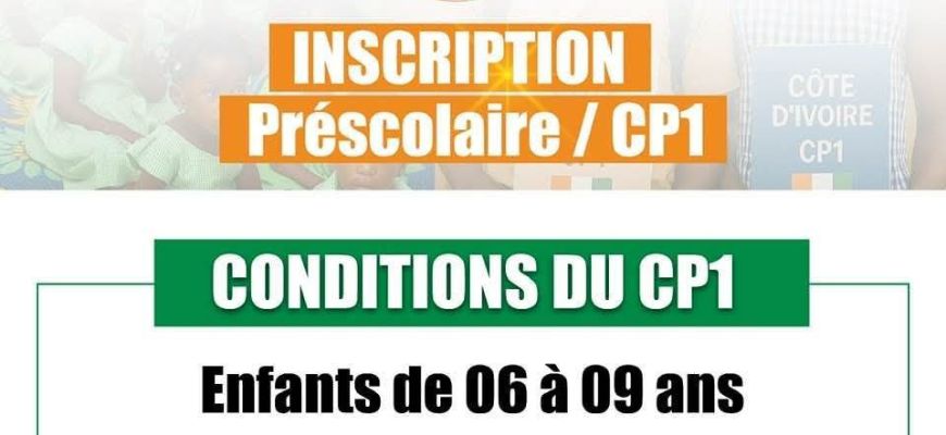 Inscription CP1 en Côte d’Ivoire 2025-2026