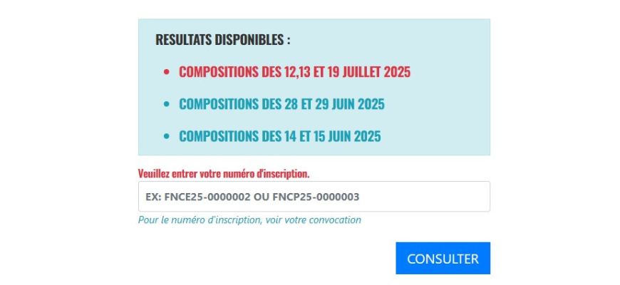 Résultats concours fonction publique: Consulter son résultat