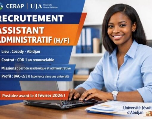 Recrutement Assistant Administratif : poste à pourvoir Recrutement Assistant Administratif