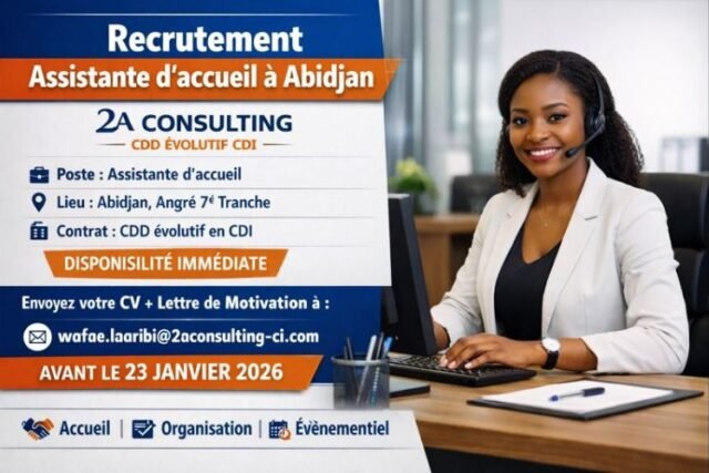 Recrutement Assistante d’accueil