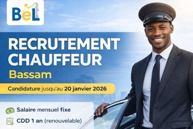 Recrutement chauffeur à Bassam Recrutement chauffeur à Bassam