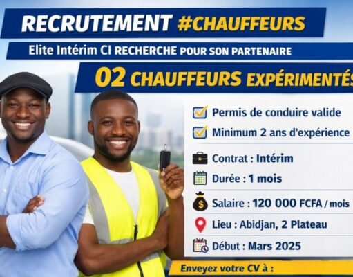 Elite Intérim CI Recrute des Chauffeurs Elite Intérim CI Recrute des Chauffeurs