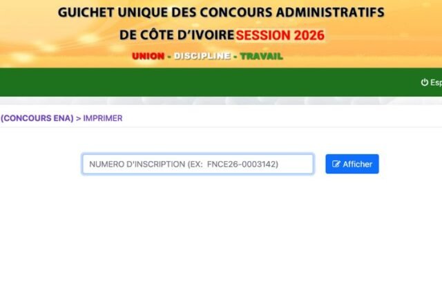 page de convocation ENA 2026 sur le site officiel gucaci ciconcours Côte d'Ivoire page de convocation ENA 2026 sur le site officiel gucaci ciconcours Côte d'Ivoire