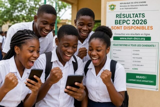 resultats-bepc-2026-disponibles.jpg Candidats ivoiriens consultant les résultats du BEPC 2026 dès leur publication