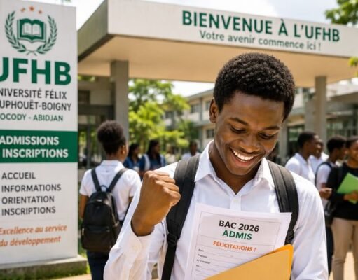 Admis au BAC 2026 : les étapes pour s’inscrire à l’université en Côte d’Ivoire bachelier ivoirien admis BAC 2026 préparant son inscription à l'université UFHB Cocody Abidjan