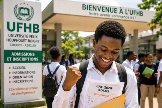bachelier ivoirien admis BAC 2026 préparant son inscription à l'université UFHB Cocody Abidjan