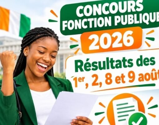 Concours fonction publique 2026 : Résultats des 1er, 2, 8 et 9 août Concours fonction publique 2026